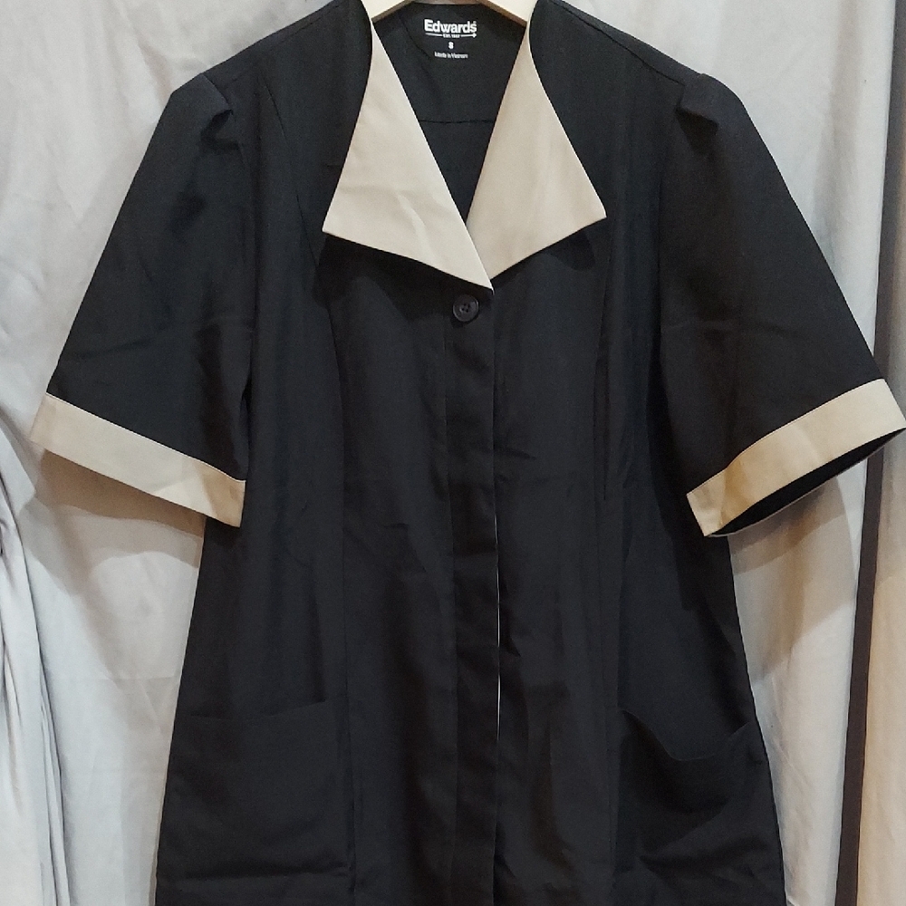 Edwards Black and Cream Short Sleeve Shirt